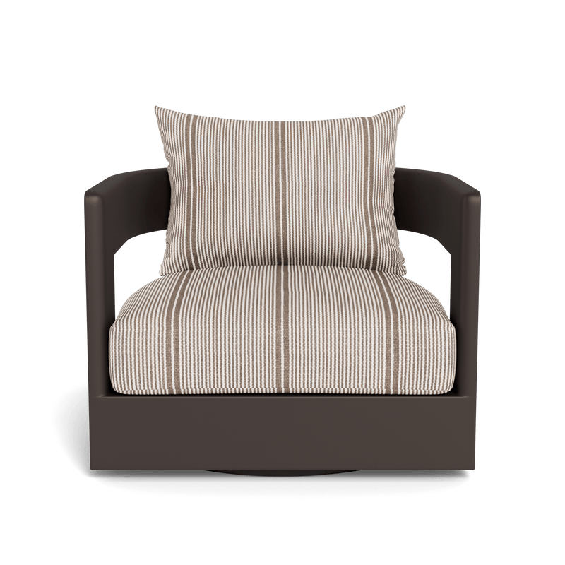 VICTORIA ALUMINUM Swivel Lounge Chair | Aluminum Bronze, Bateau Cocoon,