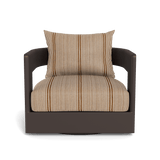 VICTORIA ALUMINUM Swivel Lounge Chair | Aluminum Bronze, Bateau Teak,