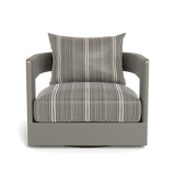 VICTORIA ALUMINUM Swivel Lounge Chair | Aluminum Taupe, Bateau Classic,