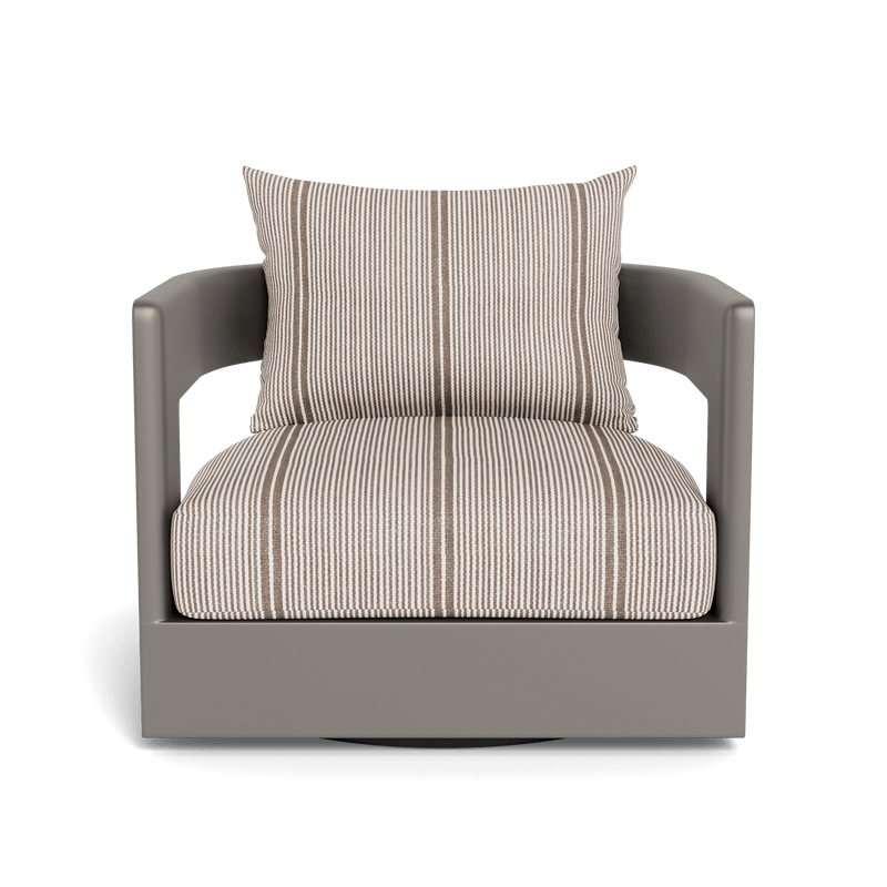 VICTORIA ALUMINUM Swivel Lounge Chair | Aluminum Taupe, Bateau Cocoon,