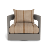 VICTORIA ALUMINUM Swivel Lounge Chair | Aluminum Taupe, Bateau Teak,