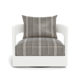 VICTORIA ALUMINUM Swivel Lounge Chair | Aluminum White, Bateau Classic,