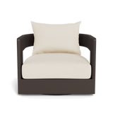 VICTORIA ALUMINUM Swivel Lounge Chair | Aluminum White, Panama Blanco,