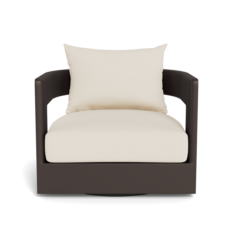 VICTORIA ALUMINUM Swivel Lounge Chair | Aluminum White, Panama Blanco,