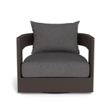 VICTORIA ALUMINUM Swivel Lounge Chair | Aluminum White, Panama Blanco,