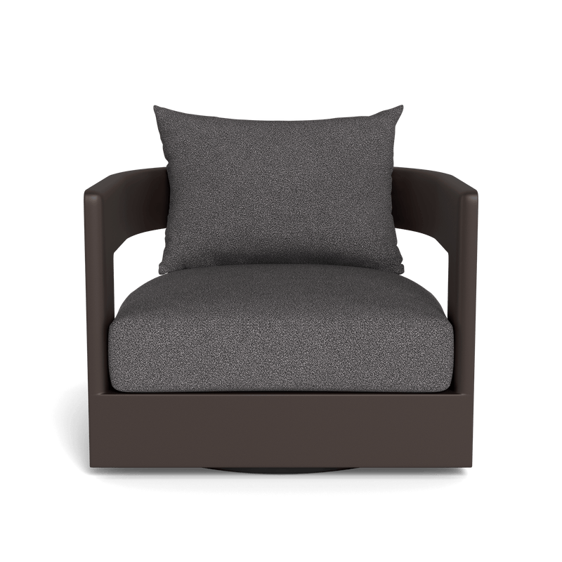 VICTORIA ALUMINUM Swivel Lounge Chair | Aluminum White, Panama Blanco,