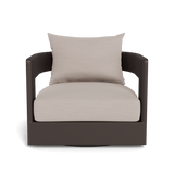 VICTORIA ALUMINUM Swivel Lounge Chair | Aluminum White, Panama Blanco,