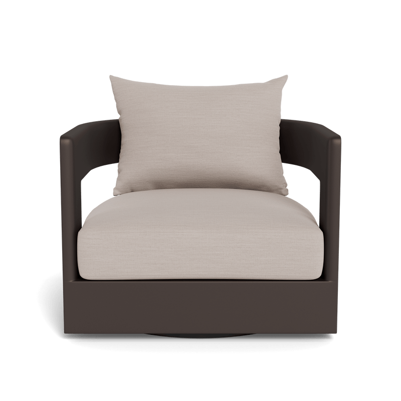 VICTORIA ALUMINUM Swivel Lounge Chair | Aluminum White, Panama Blanco,