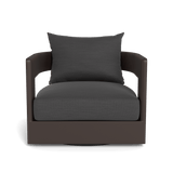 VICTORIA ALUMINUM Swivel Lounge Chair | Aluminum White, Panama Blanco,