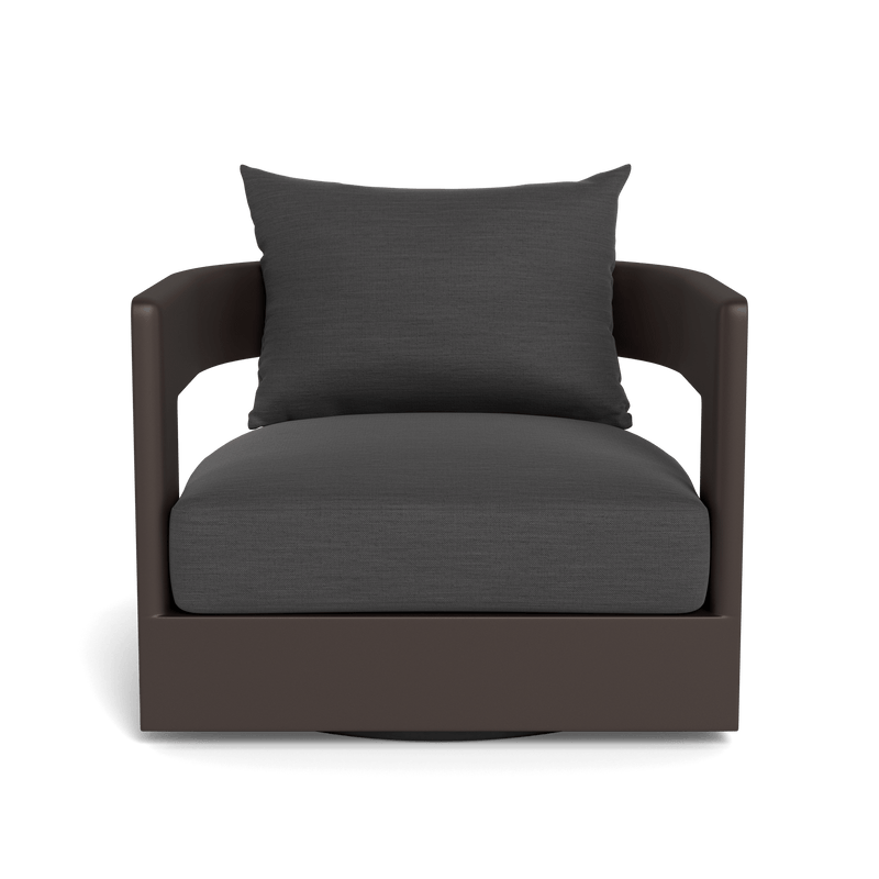 VICTORIA ALUMINUM Swivel Lounge Chair | Aluminum White, Panama Blanco,
