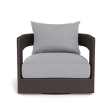 VICTORIA ALUMINUM Swivel Lounge Chair | Aluminum White, Panama Blanco,