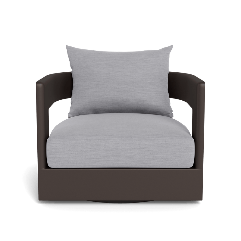 VICTORIA ALUMINUM Swivel Lounge Chair | Aluminum White, Panama Blanco,