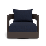 VICTORIA ALUMINUM Swivel Lounge Chair | Aluminum White, Panama Blanco,