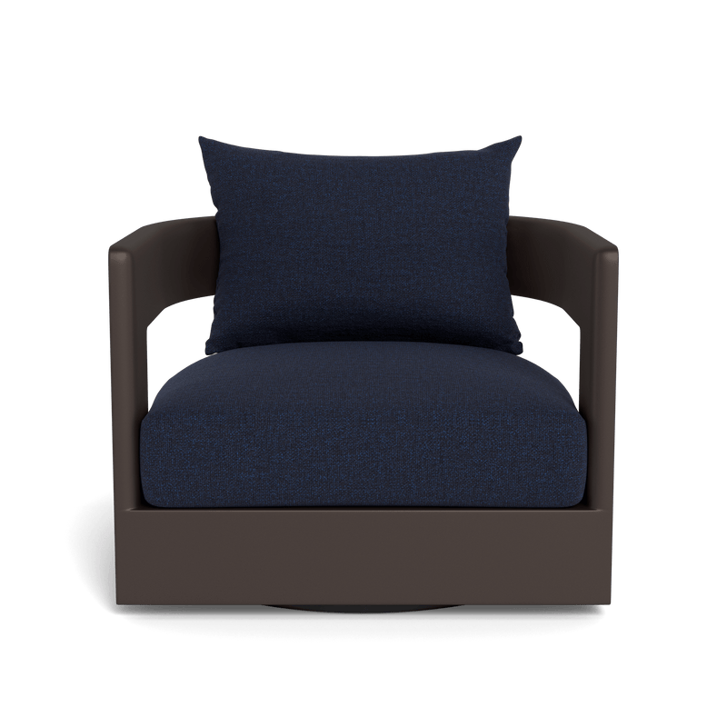VICTORIA ALUMINUM Swivel Lounge Chair | Aluminum White, Panama Blanco,