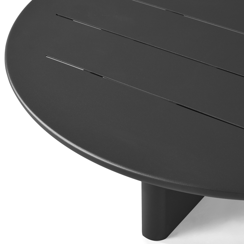 Victoria Round Slatted Coffee Table | Aluminum Asteroid, ,