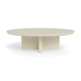 Victoria Round Slatted Coffee Table | Aluminum Bone, ,