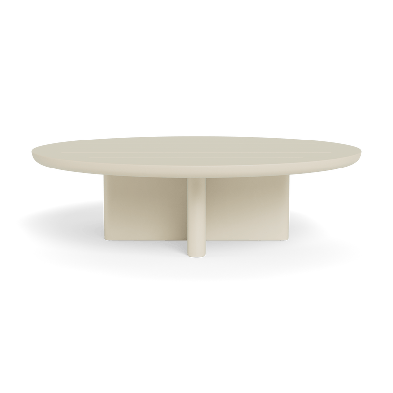 Victoria Round Slatted Coffee Table | Aluminum Bone, ,