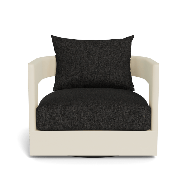 Victoria Swivel Lounge Chair | Aluminum Bone, Copacabana Midnight,