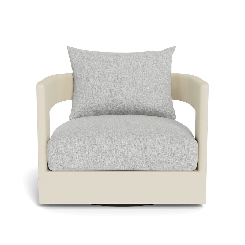 Victoria Swivel Lounge Chair | Aluminum Bone, Copacabana Sand,
