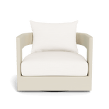 Victoria Swivel Lounge Chair | Aluminum Bone, Panama Blanco,