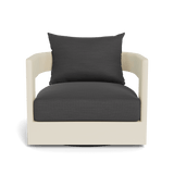 Victoria Swivel Lounge Chair | Aluminum Bone, Panama Grafito,