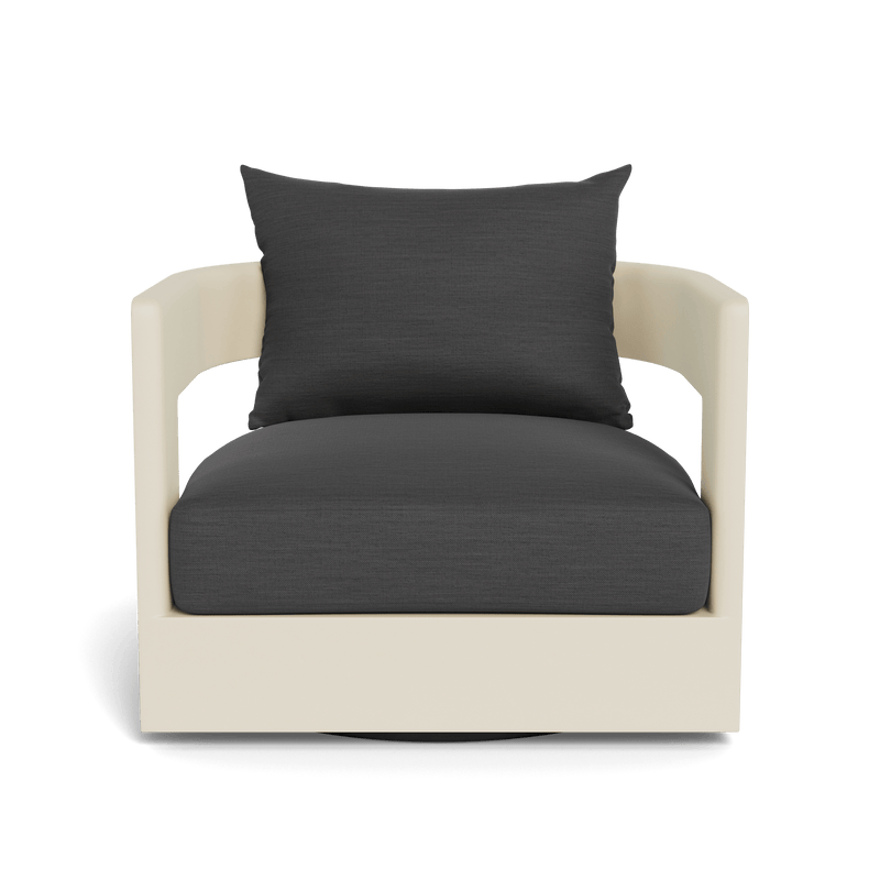 Victoria Swivel Lounge Chair | Aluminum Bone, Panama Grafito,