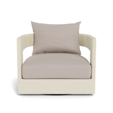 Victoria Swivel Lounge Chair | Aluminum Bone, Panama Marble,