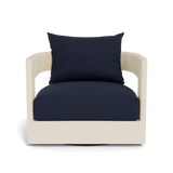 Victoria Swivel Lounge Chair | Aluminum Bone, Siesta Indigo,