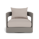 Victoria Swivel Lounge Chair | Aluminum Taupe, Panama Marble,