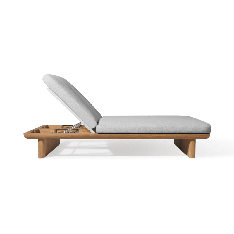 Victoria Teak Double Sun Lounge | Teak Natural, Copacabana Sand, Batyline White