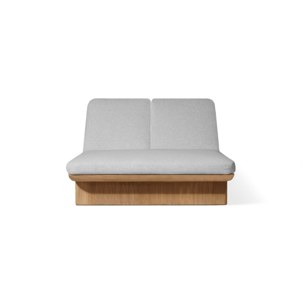 Victoria Teak Double Sun Lounge | Teak Natural, Copacabana Sand, Batyline White