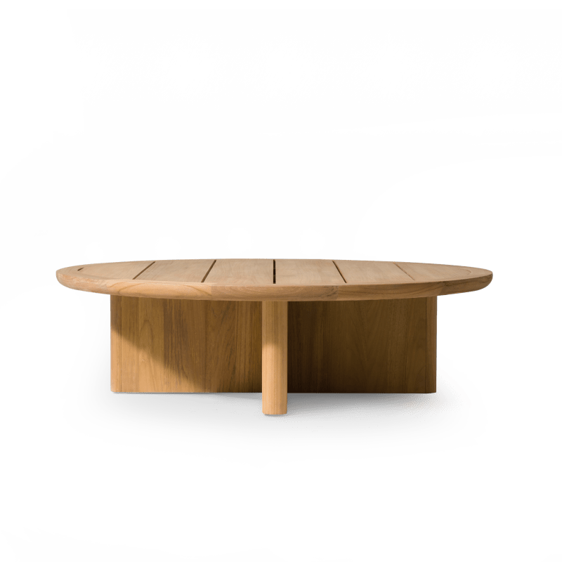 Victoria Teak Round Slatted Coffee Table | Teak Natural, ,