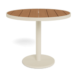 Vienna 36" Round Bistro Table | Aluminum Bone, Teak Natural,